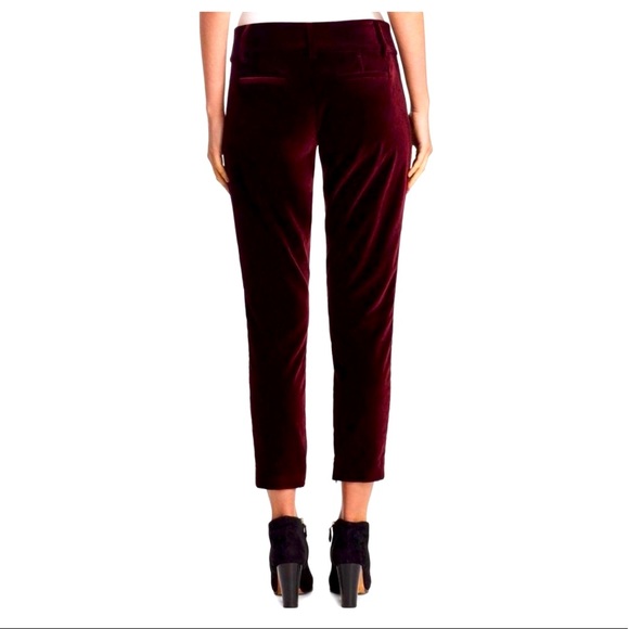 Alice & Olivia Stacey Slim Velvet Ankle Pants In Merlo - Picture 5 of 16